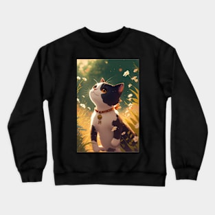 Super cute cat Anime style Crewneck Sweatshirt